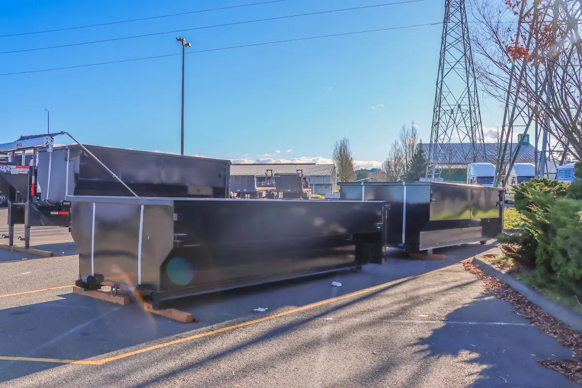 Roll-off dumpster ready for waste disposal at job site for Roofing Dumpster Rental in Wooster